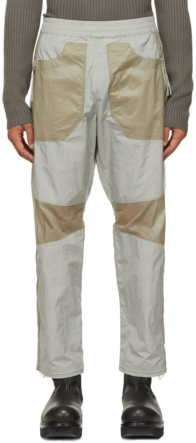 Arnar MÃ¡r JÃ³nsson Taupe Paneled Contrast Track Pants