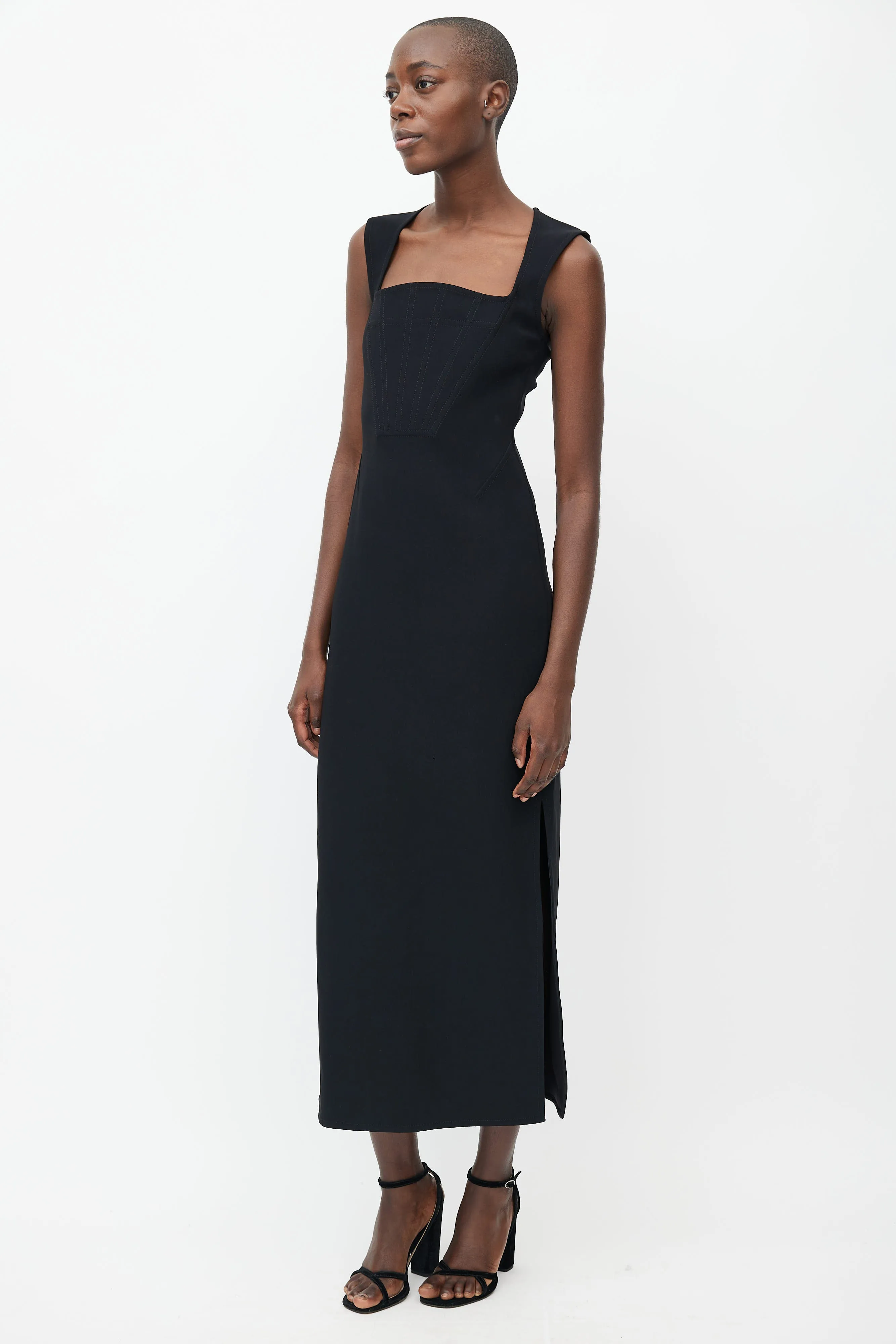 Black Cady Midi Dress