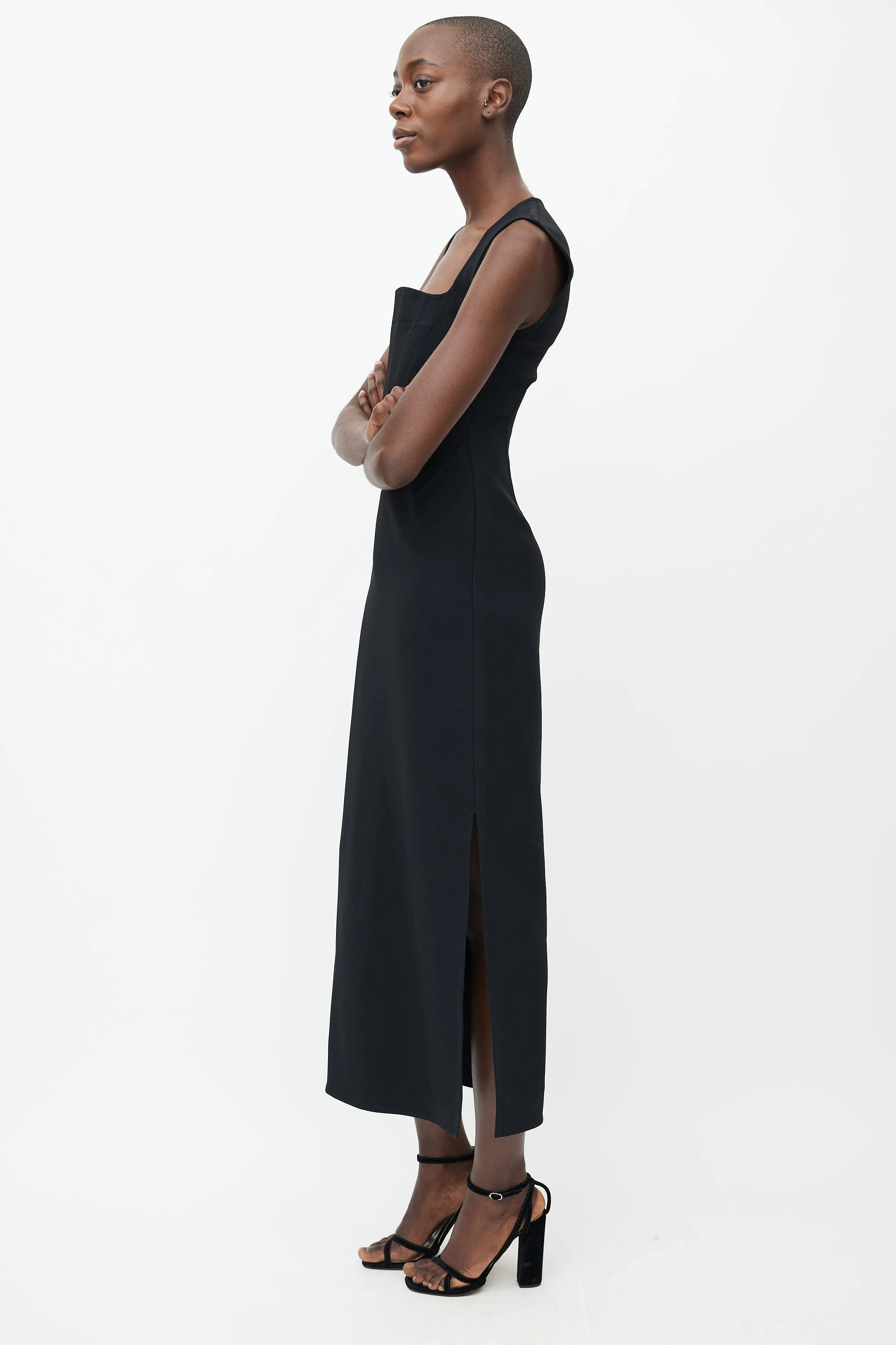 Black Cady Midi Dress