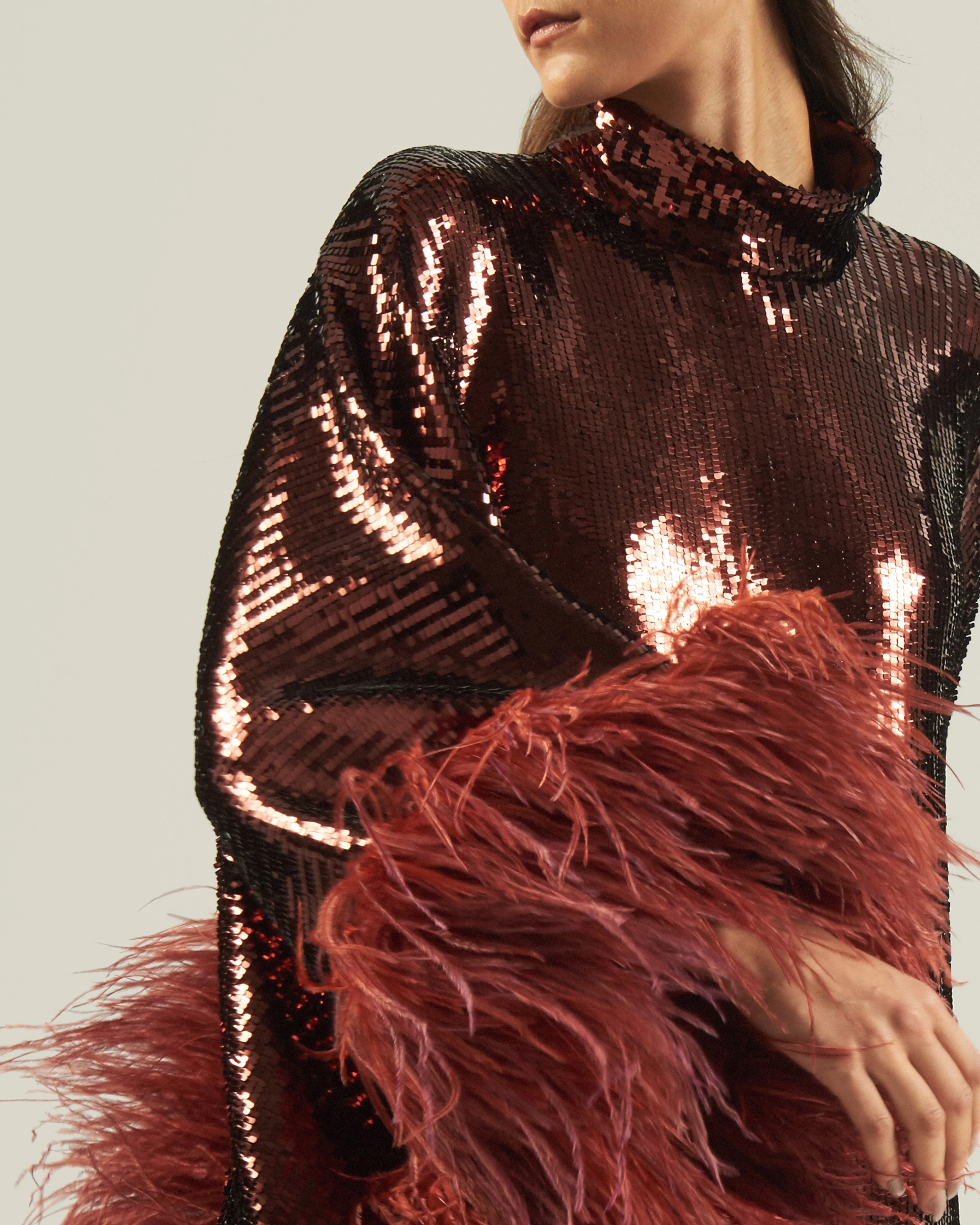 Casta Diva Disco Kaftan in Coffee