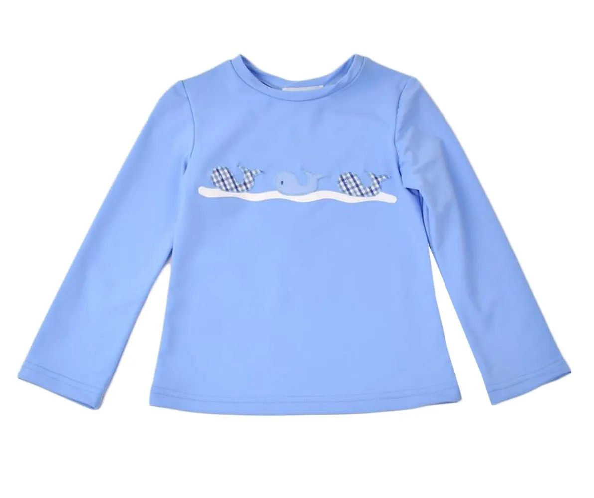 Funtasia Too Boys Blue Rash Guard Shirt - Whales