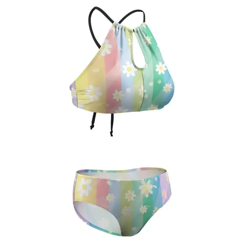 Get Ready to Blossom in the Pastel Striped Daisy Bikini