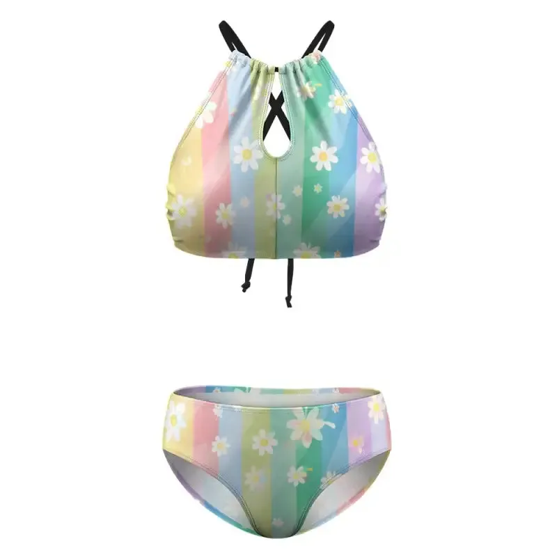 Get Ready to Blossom in the Pastel Striped Daisy Bikini