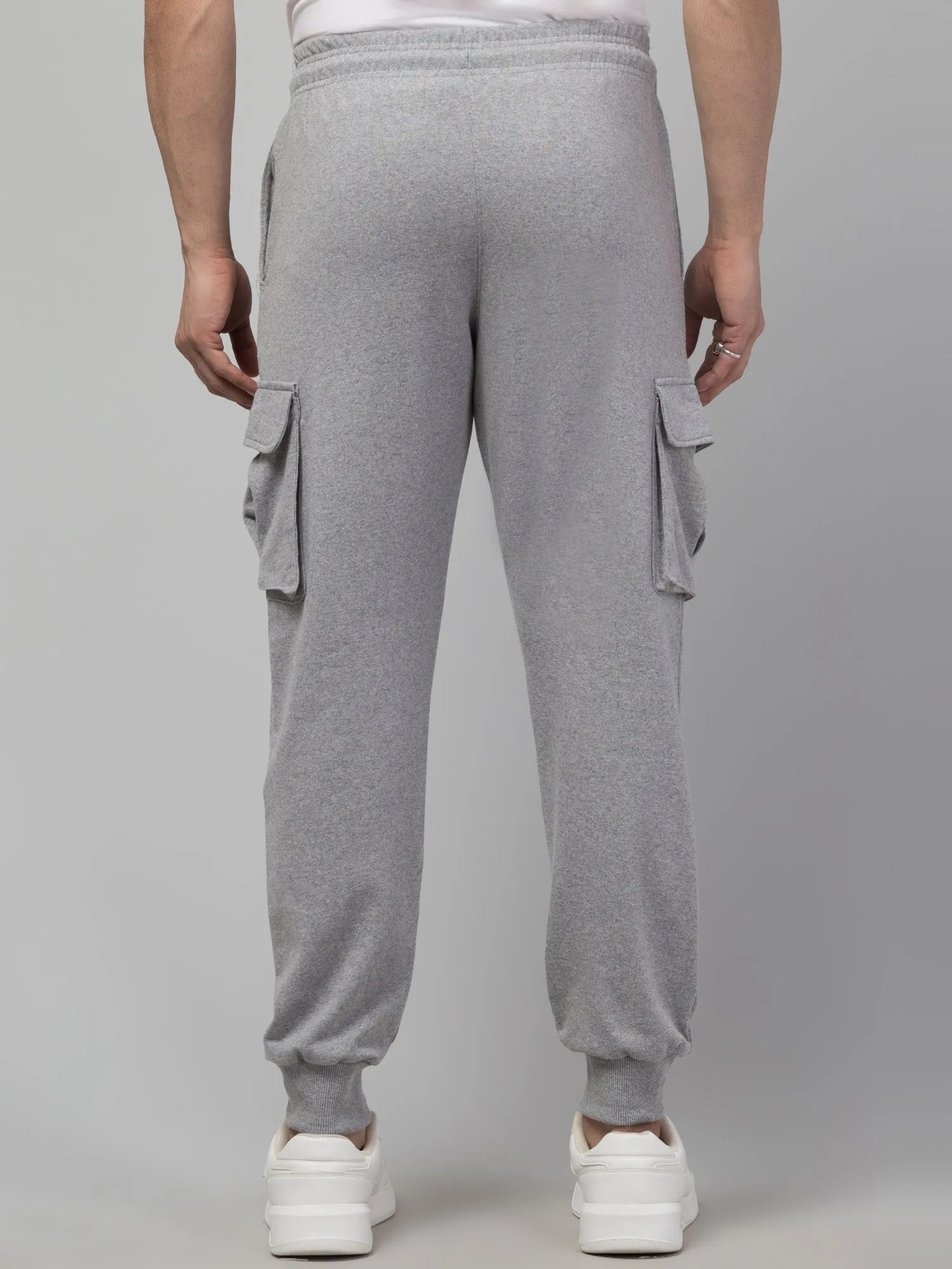 Grey Melange Joggers w/ Box Pockets