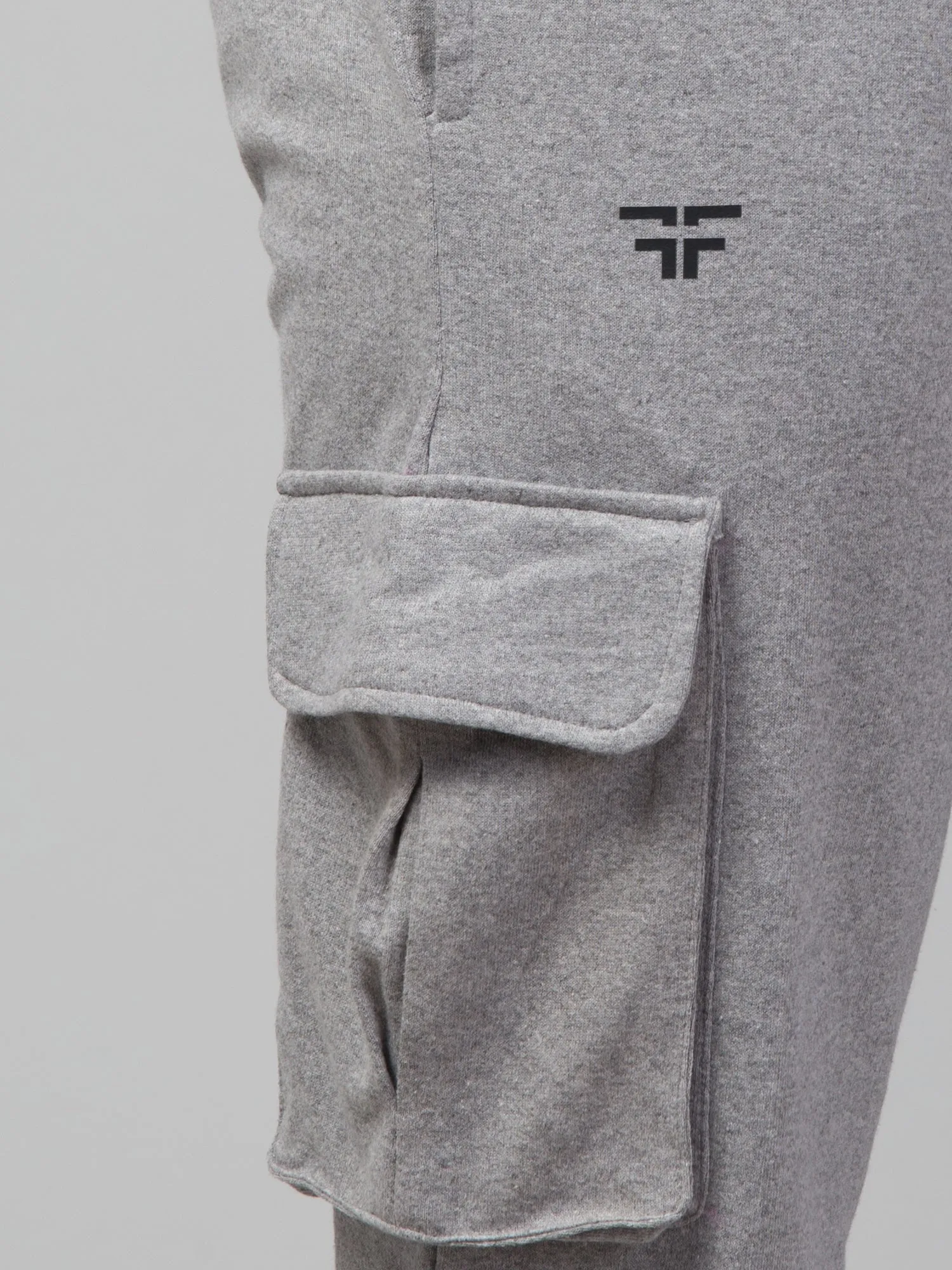 Grey Melange Joggers w/ Box Pockets