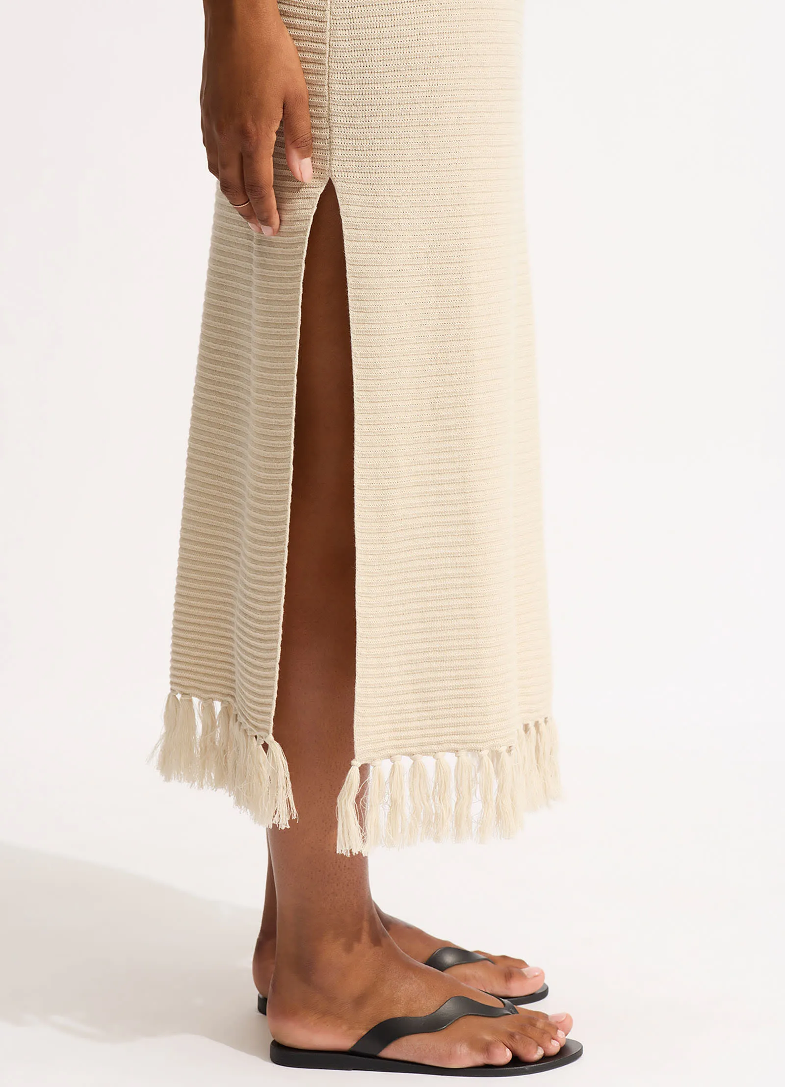 Maxi Knit Cover Up - Natural