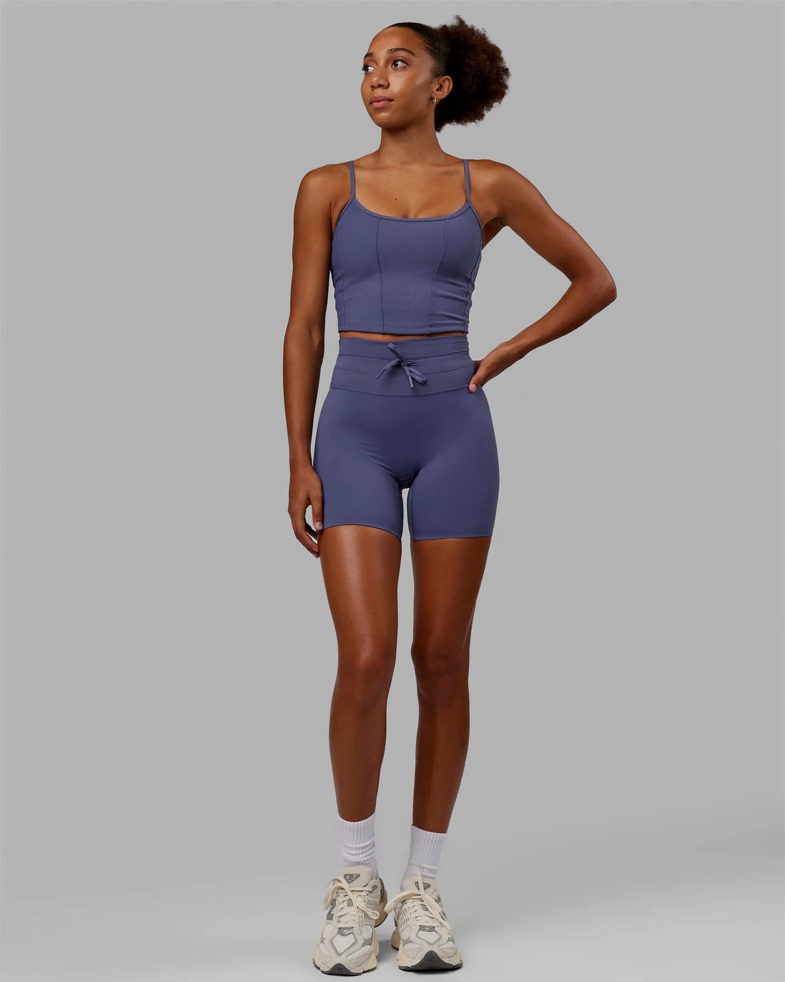 Resistance Ribbed Shelf Bra Performance Tank - Future Dusk