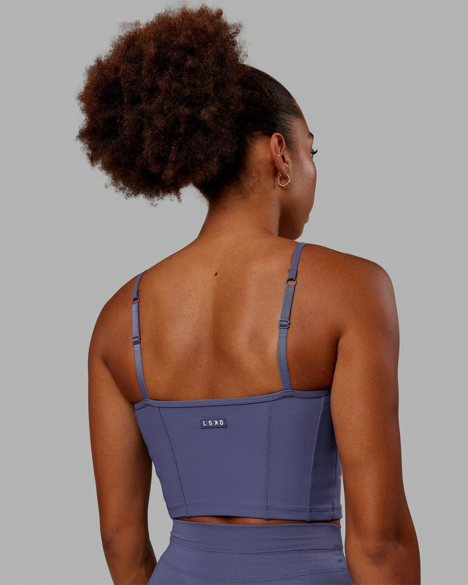 Resistance Ribbed Shelf Bra Performance Tank - Future Dusk