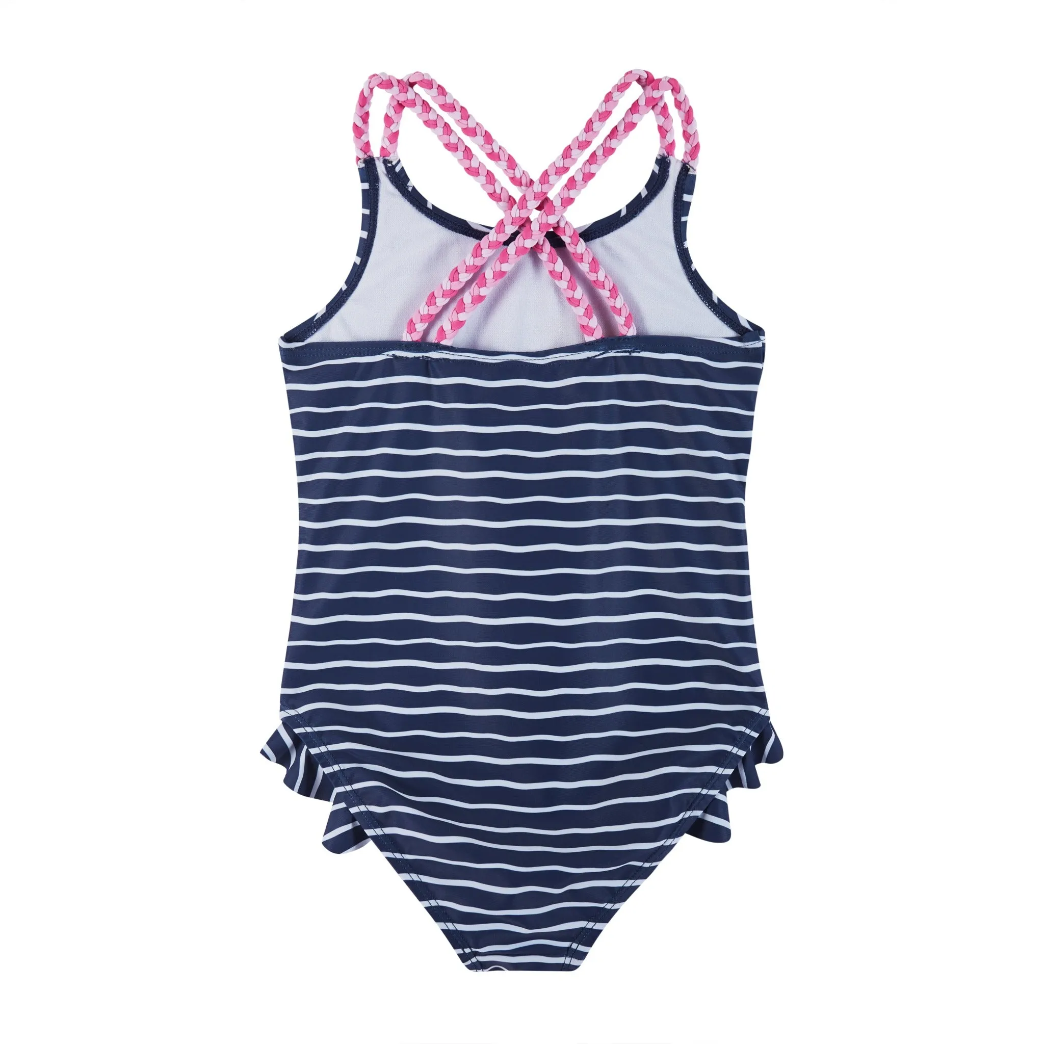 UPF 50  Flamingo Print One-Piece Swim Suit | Navy