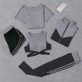Women Yoga Set lady Gym Fitness Clothes Tennis Shirt Pants Running Tight Jogging Workout Yoga Leggings Sport Suit plus size