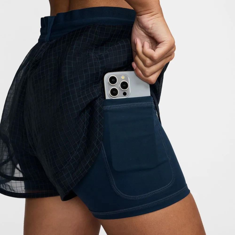 Womens Running Division Dri-FIT Mid-Rise 3 Inch 2-in-1 Running Shorts - Armory Navy